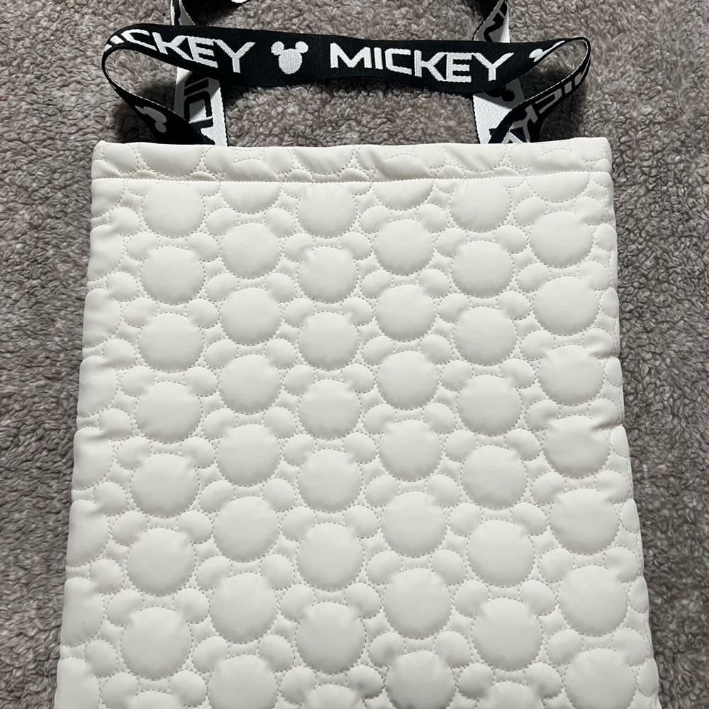 Forever 21 Quilted Tote with Mickey Straps - Cream and Black